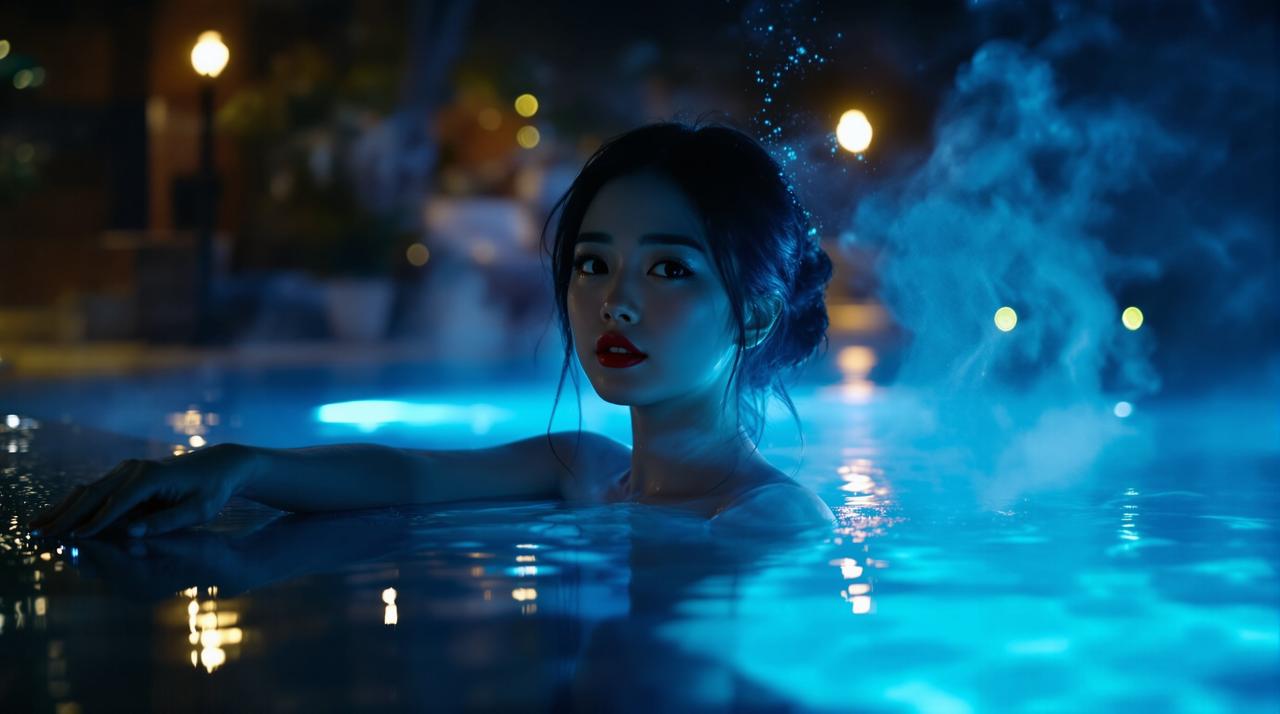 午夜泳池 — 清凉夏夜视频