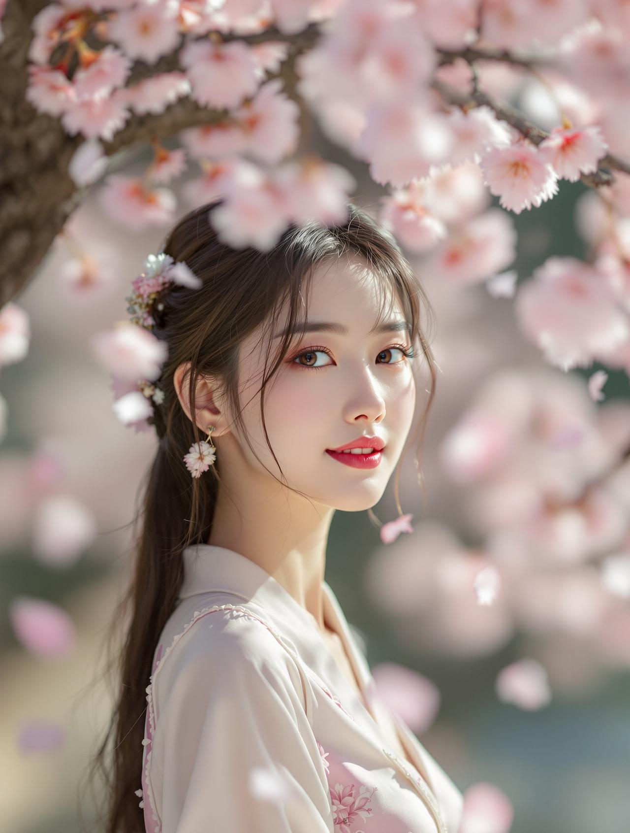 樱花树下的少女 — 粉色和服唯美写真