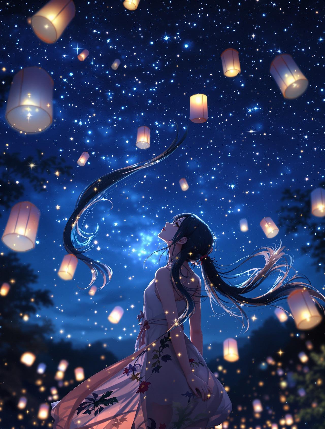 星空梦幻 — 夜晚双马尾欧美福利